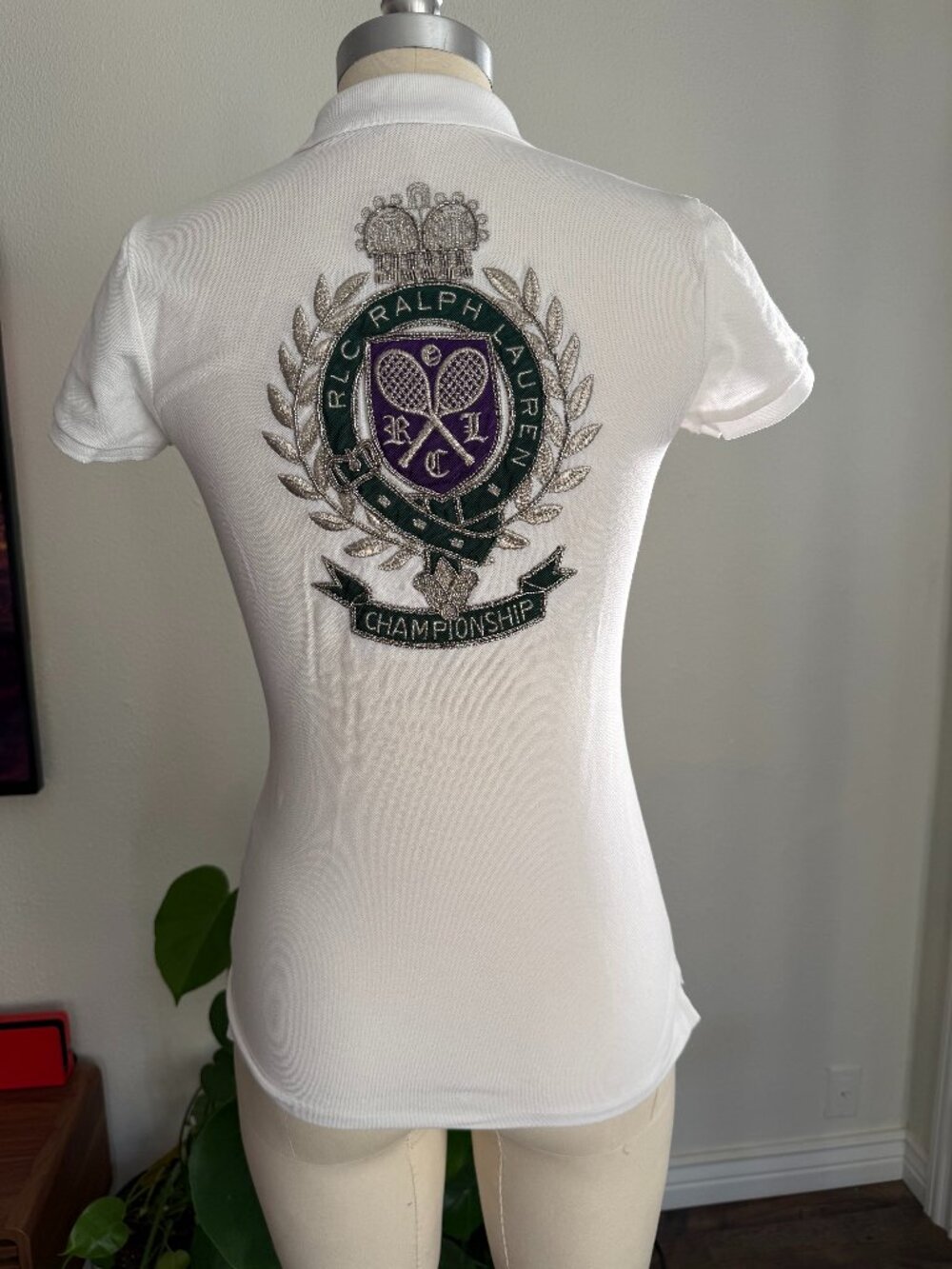 VTG Rare Polo Ralph Lauren Embroidered Championship Tennis Preppy Old Money Sz S